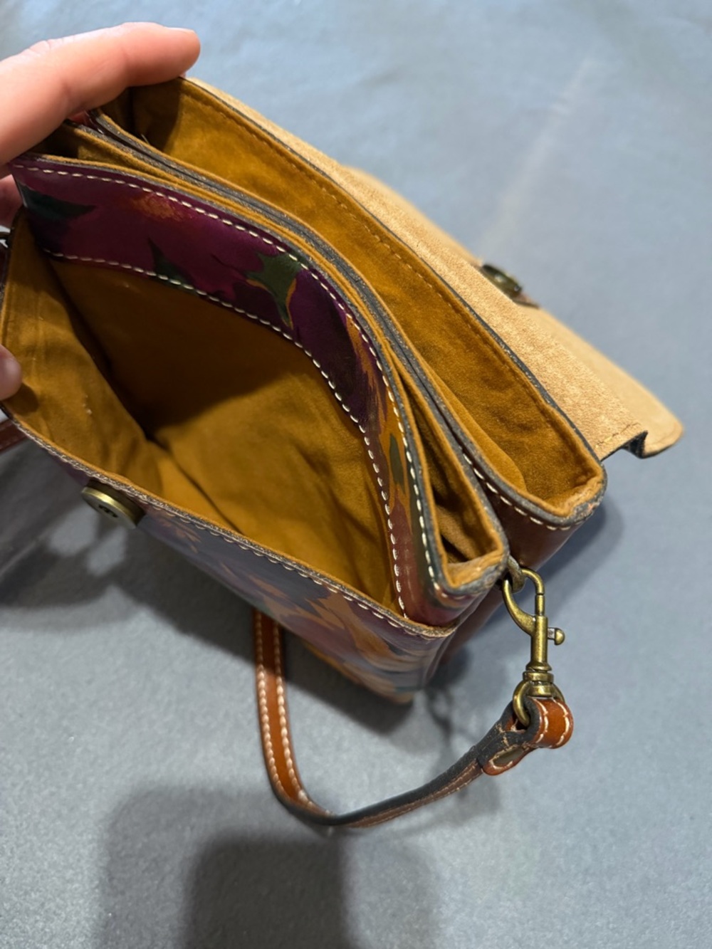 Patricia Nash Leather Blooming Romance Balluri Floral Crossbody Bag Purse - Picture 5 of 12